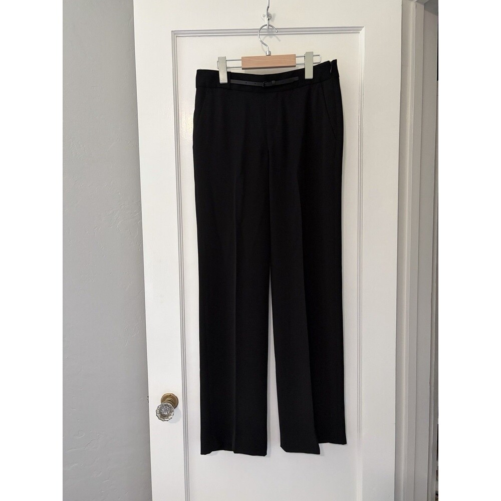 Vince Black Belted Dress Pants Trousers Size 2 Long Inseam 31.5" Career Office